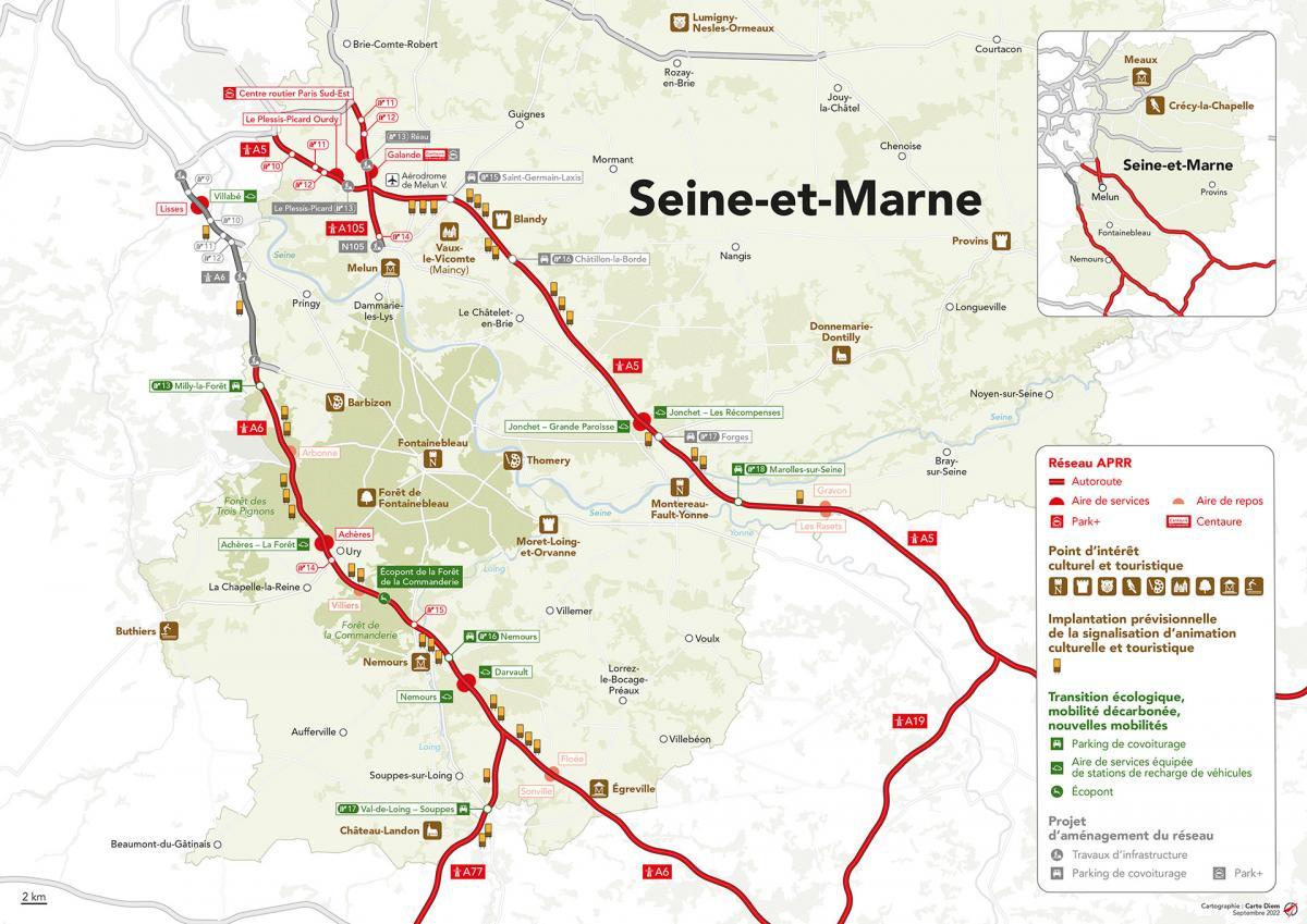 Carte du partenariat entre APRR et le Département