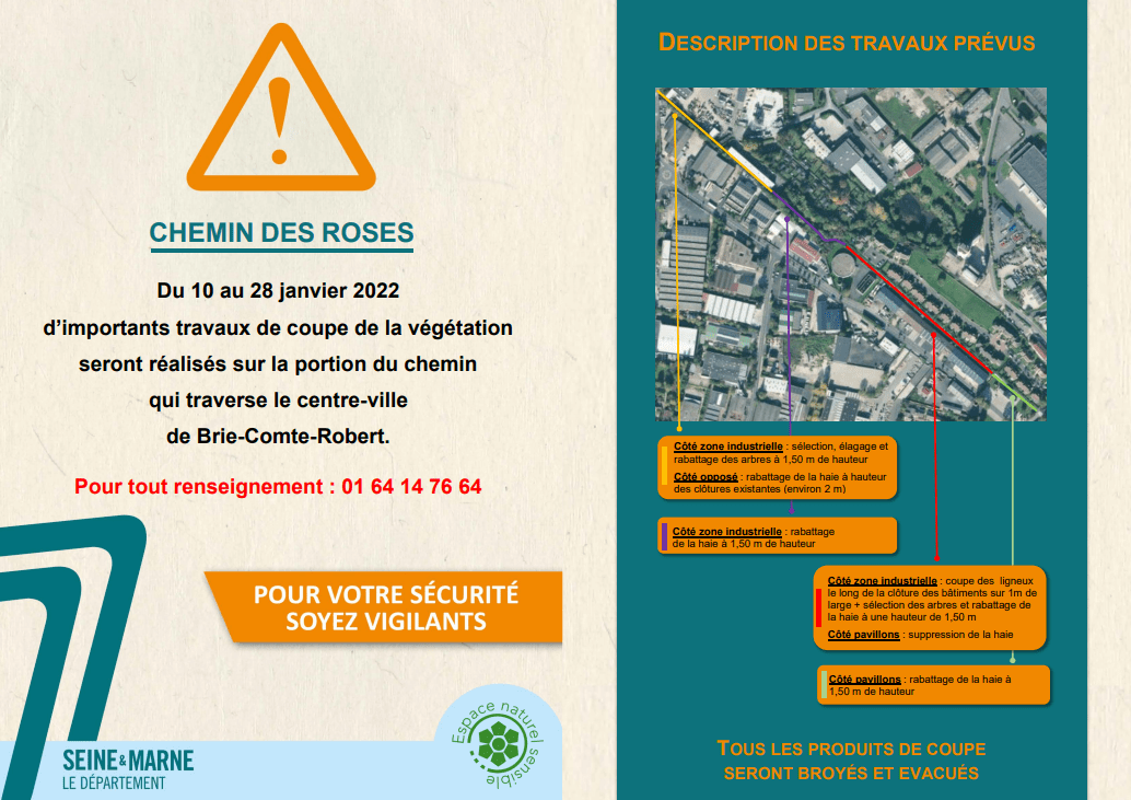 Plan et description des travaux dans l'ENS Le chemin des roses