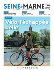 Couverture du Seine & Marne Mag avec une femme sur un vélo