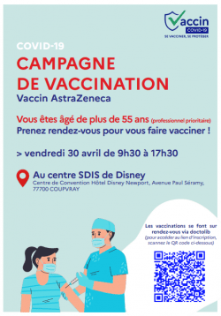 campagne de vaccination au centre de Disney pour le 30 avril 2021