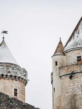 Le château de Blandy sous la neige
