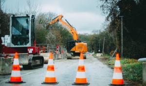 Travaux sur une route départementale en Seine-et-Marne