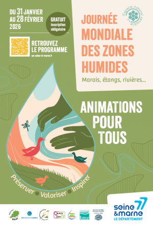 Affiche Journée mondiale des zones humides Seine-et-Marne 2026