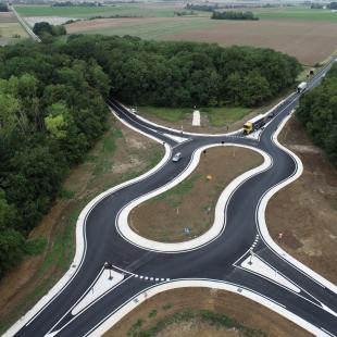 Double rond-point vu du ciel