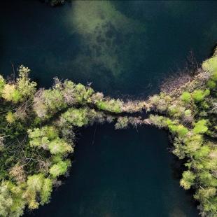 Espace naturel sensible en Seine-et-Marne vu du ciel