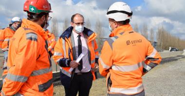 Chantier routier de la route départementale RD212 à Compans