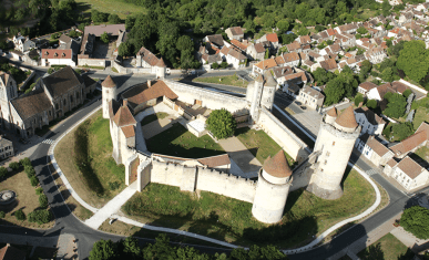 vue aérienne du château de Blandy-les-Tours