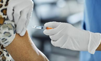 Un médecin vaccine une personne âgée