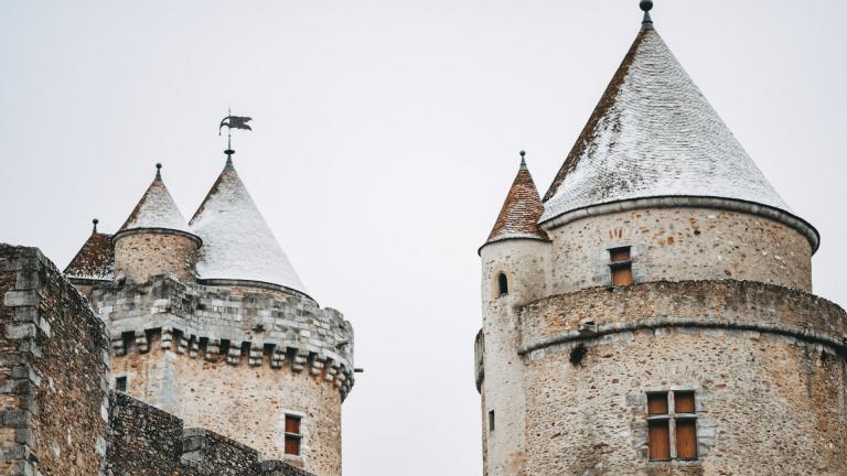 Le château de Blandy sous la neige