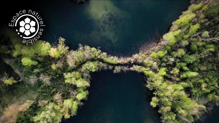 Espace naturel sensible en Seine-et-Marne vu du ciel