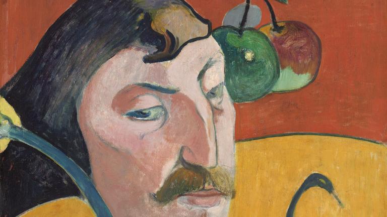 Détail d'un autoportrait de Paul Gauguin
