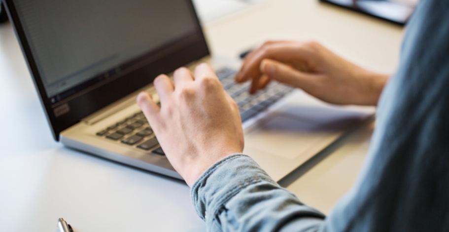 Une personne cherchant un emploi sur son ordinateur